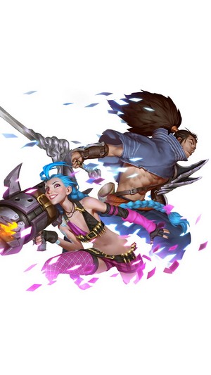 Jinx and Yasuo from League of Legends 4K