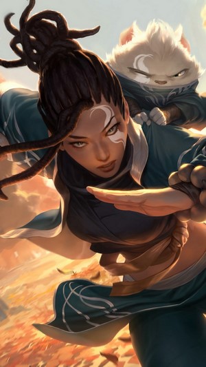 Nidalee and Tibbers from League of Legends 4K