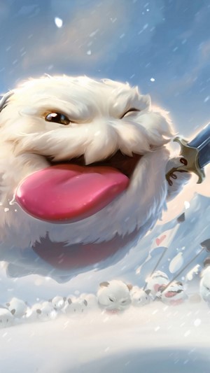 Poro from Legends of Runeterra with a sword