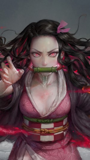 Nezuko, Blood Demon Art, Kimetsu no Yaiba, 4k
