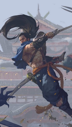 Yasuo from League of Legends in combat