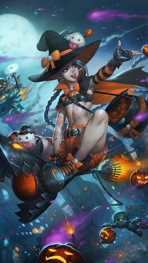 Jinx, Witch, Halloween, LoL, 4k