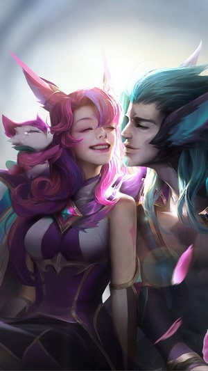 Star Guardian, Xayah, Rakan, LoL, 4k