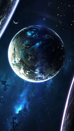Planets and Nebula in Space 4K
