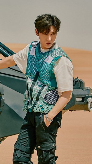 Ten from SuperM in desert setting