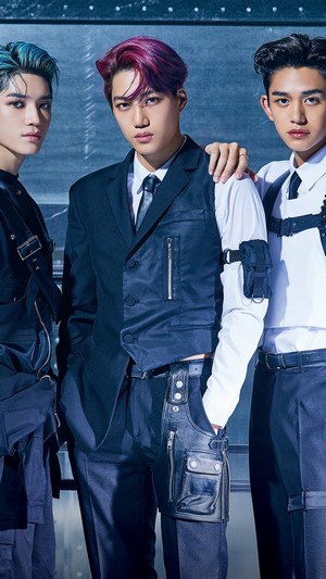SuperM members Taeyong, Kai, and Lucas in Jopping