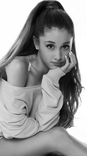 Ariana Grande, Monochrome, 4k