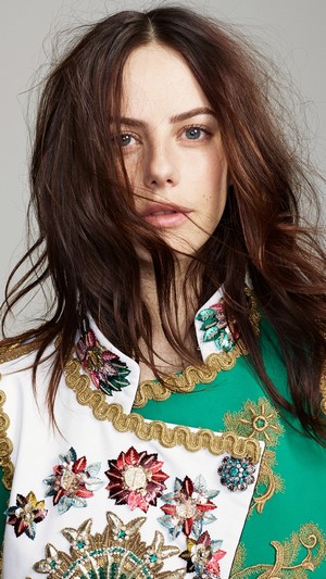 Kaya Scodelario in ornate jacket