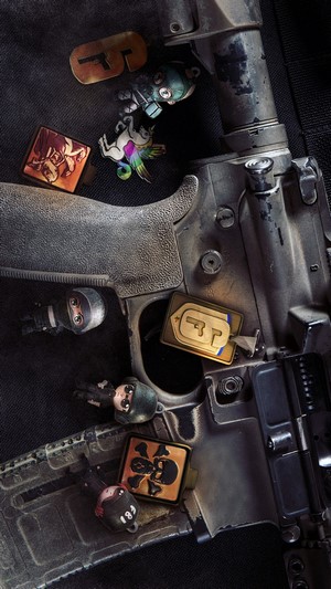 Rainbow Six Siege charms on a rifle