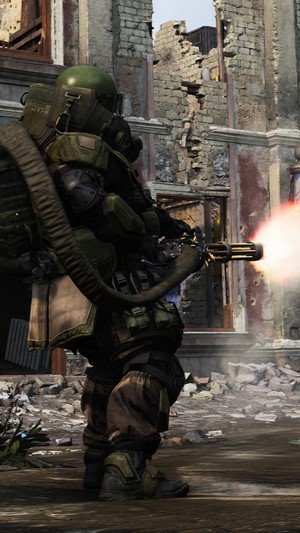 Soldier with minigun in Call of Duty Modern Warfare 4K
