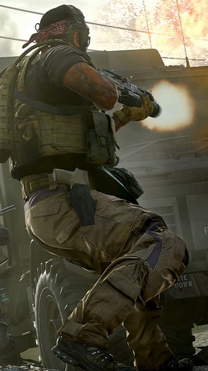 Soldier firing a weapon in Call of Duty Modern Warfare 4K