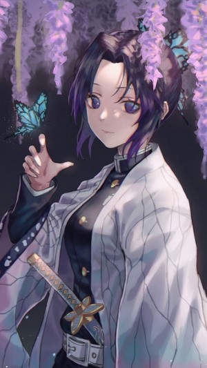 Shinobu Kocho, Kimetsu no Yaiba, Buttefly, 4k