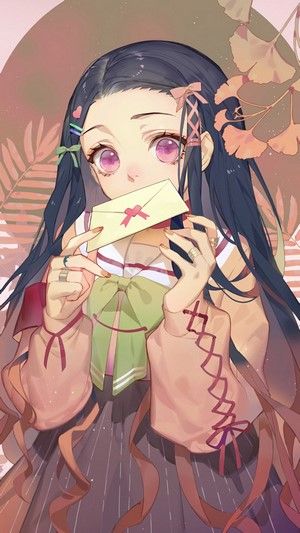 Nezuko Kamado from Kimetsu no Yaiba holding a letter