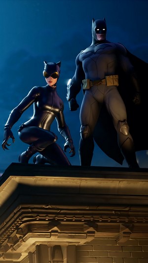 Batman and Catwoman from Fortnite 4K