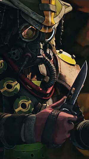 Bloodhound from Apex Legends holding a knife
