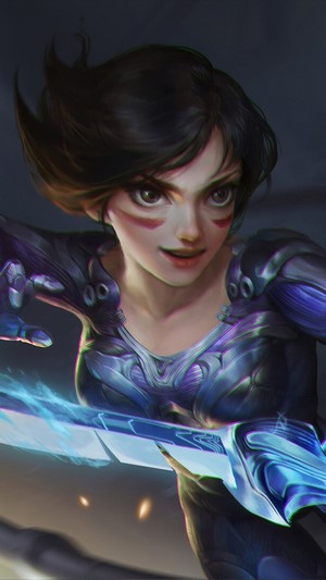 Alita from Alita: Battle Angel with a sword