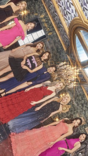 TWICE members in formal dresses