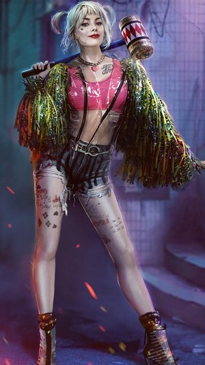 Harley Quinn, Hammer, Birds of Prey, 2020, 4k