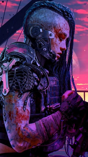 Sci-Fi Soldier Girl with Cybernetic Enhancements 4K