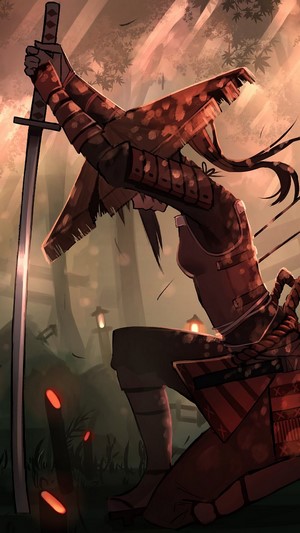 Samurai, Girl, Katana, Fantasy, Warrior, 4k