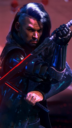 Cyberpunk Warrior with Katana 4K