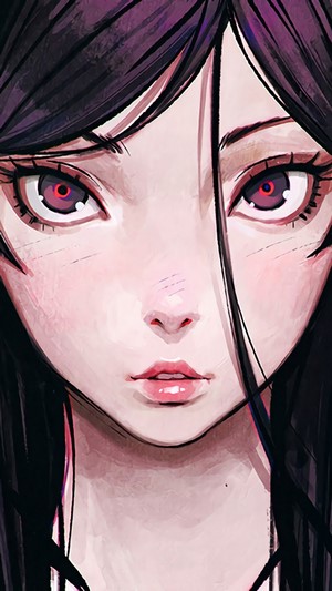 Anime girl with red eyes