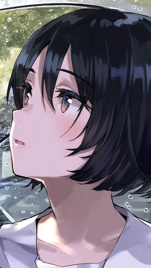 Anime, Girl, Student, Raining, Umbrella, 4k