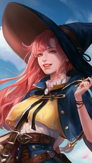 Anime, Fantasy, Girl, Witch, 4k