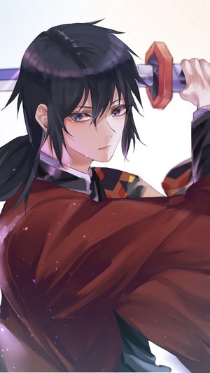 Giyu from Kimetsu no Yaiba holding a katana