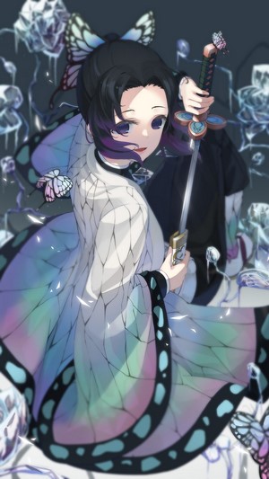 Shinobu, Katana, Butterflies, Kimetsu no Yaiba, Hashira, 4k HD Phone ...