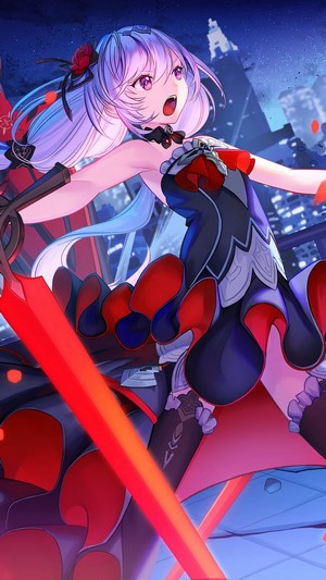 Theresa Apocalypse from Honkai Impact 3rd with Swords 4K