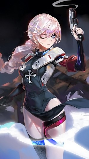 Kallen Kaslana from Honkai Impact 3rd with Gun