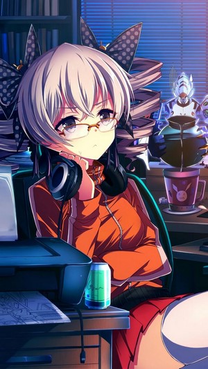Bronya from Honkai Impact 3rd with glasses and headphones