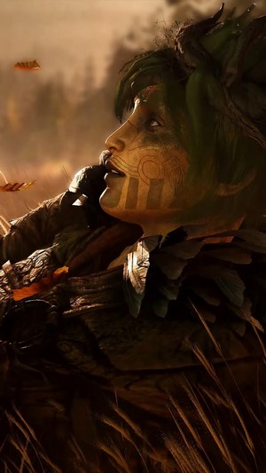 Character with face paint from Greedfall 4K