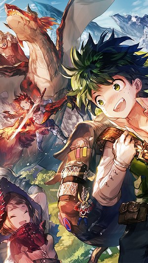 My Hero Academia characters fighting a dragon 4K