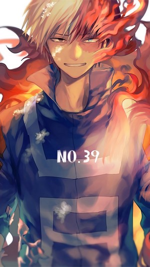 Shoto Todoroki from My Hero Academia with Fire and Ice