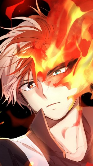 Shoto Todoroki from My Hero Academia with Fire 4K