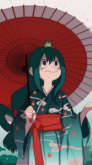 Tsuyu Asui, Kimono, [My Hero Academia], 4k