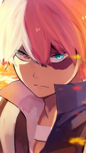 Shoto Todoroki from My Hero Academia with Flames 4K