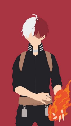 Shoto Todoroki from My Hero Academia with fire