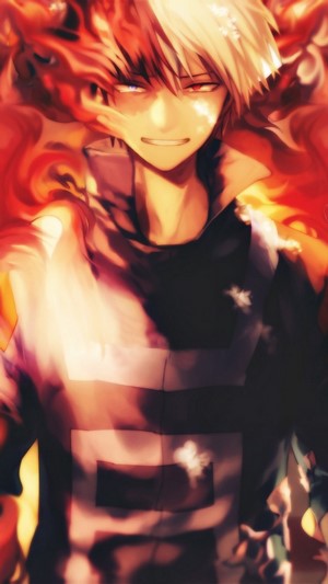 Shoto Todoroki from My Hero Academia with Fire 4K