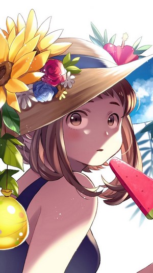 Ochaco Uraraka from My Hero Academia in Summer