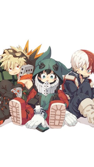 Katsuki, Izuku, and Shoto from My Hero Academia 4K