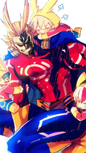 All Might and children from My Hero Academia 4K