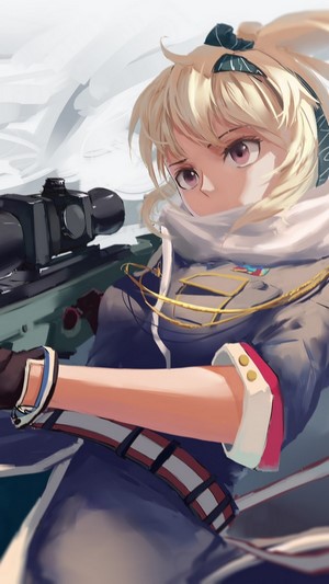 Anime girl with sniper rifle from Girls Frontline