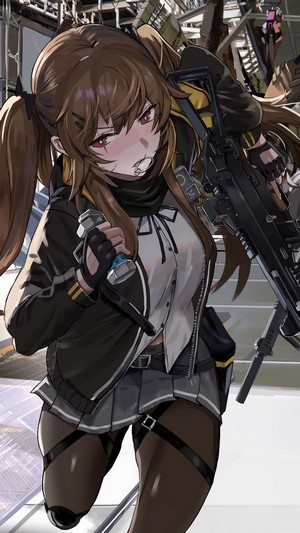 UMP45 from Girls Frontline with a rifle