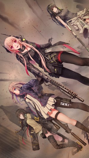 Girls Frontline characters with rifles