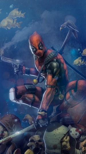 Deadpool with Guns and Katana 4K