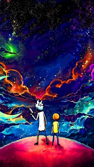Rick and Morty, Sky, Stars, 4k