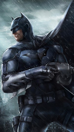 Batman in the rain